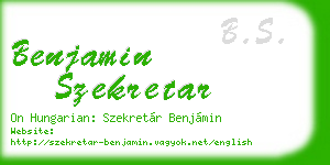 benjamin szekretar business card